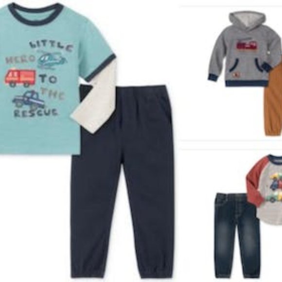 Kids Headquarters Little Boys Print Shirt and Joggers - Picture 3 of 4